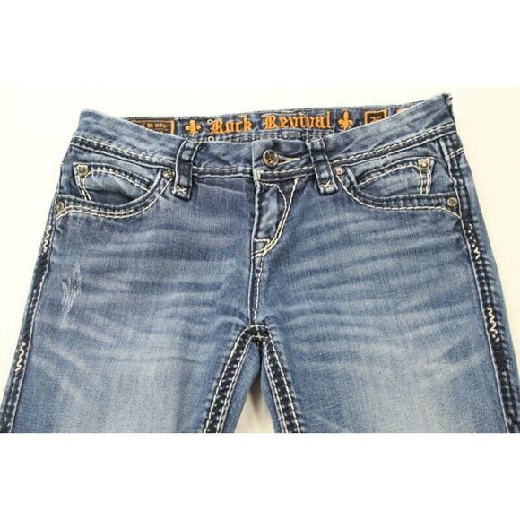Rock Revival Charlotte Jeans Women's 26x30 Easy Boot Bling Rhinestone pockets - Picture 4 of 12